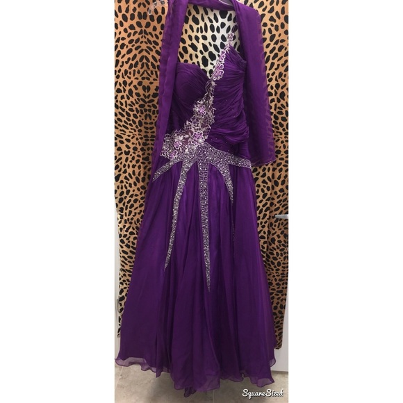 Mayqueen Purple Long Tulle Prom Gown - Picture 1 of 8